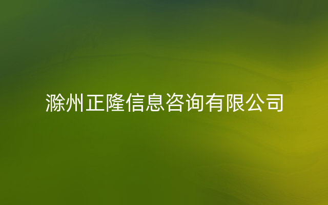 滁州正隆信息咨询有限公司