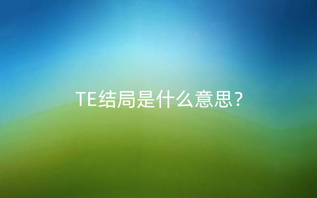 TE结局是什么意思？