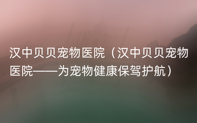 汉中贝贝宠物医院（汉中贝贝宠物医院——为宠物健康保驾护航）