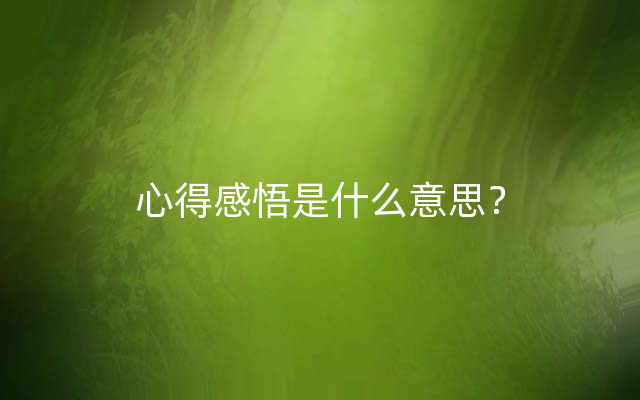 心得感悟是什么意思？