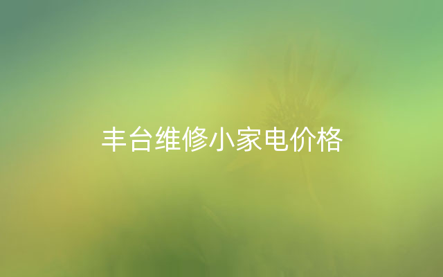 丰台维修小家电价格