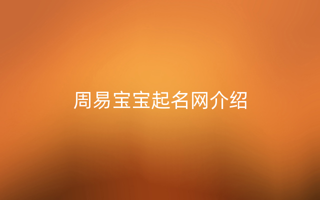 周易宝宝起名网介绍