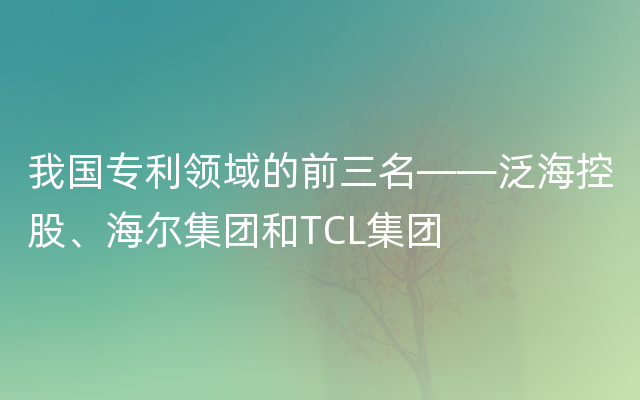 我国专利领域的前三名——泛海控股、海尔集团和TC