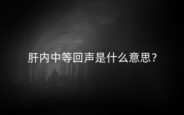 肝内中等回声是什么意思？