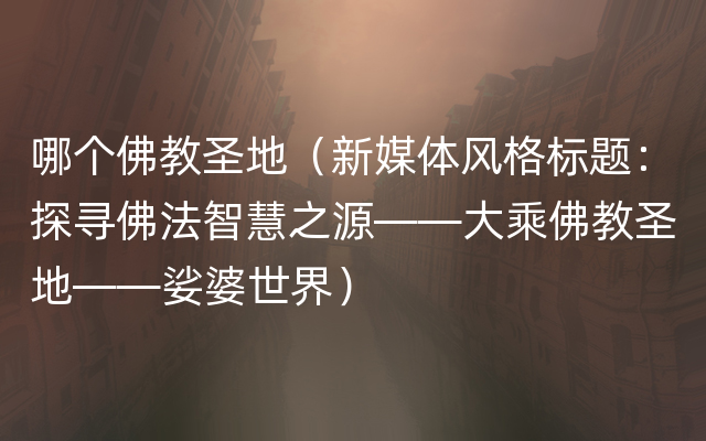 哪个佛教圣地（新媒体风格标题：探寻佛法智慧之源——大乘佛教圣地——娑婆世界）