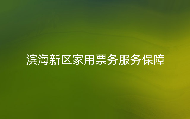 滨海新区家用票务服务保障