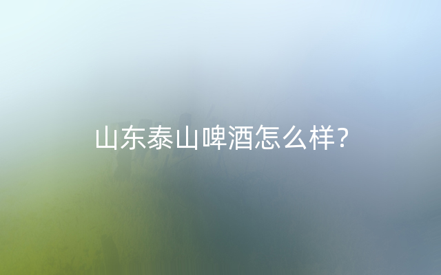 山东泰山啤酒怎么样？