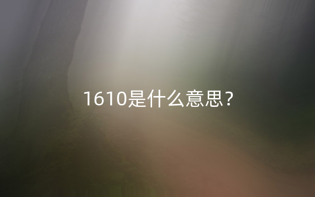 1610是什么意思？