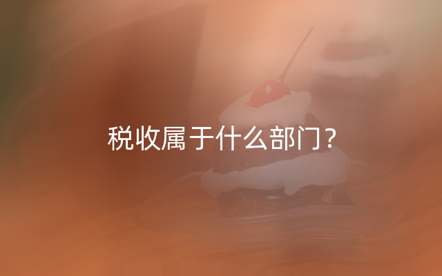 税收属于什么部门？