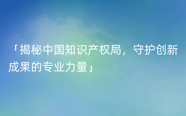 「揭秘中国知识产权局，守护创新成果的专业力量」