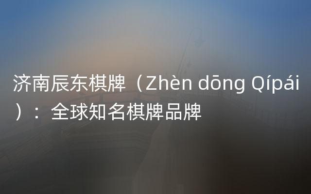 济南辰东棋牌（Zhèn dōng Qípái）：全球知名棋牌品牌