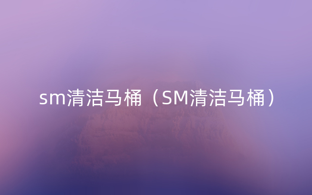 sm清洁马桶（SM清洁马桶）