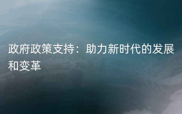 政府政策支持：助力新时代的发展和变革