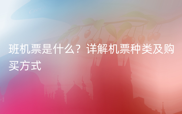 班机票是什么？详解机票种类及购买方式