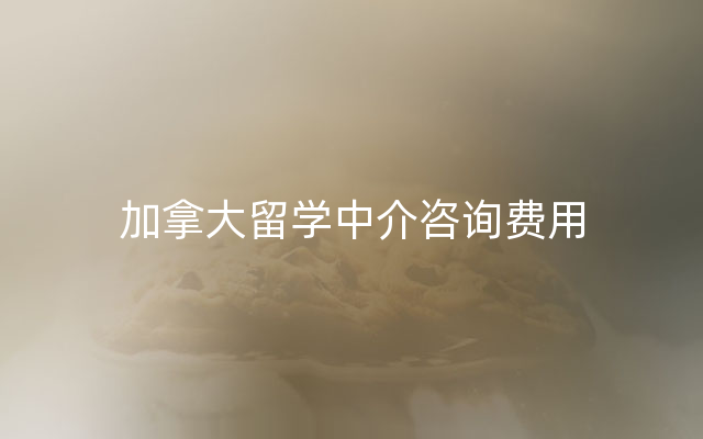 加拿大留学中介咨询费用