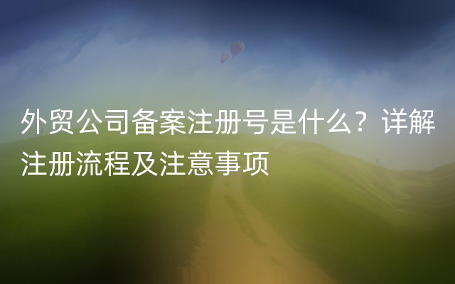 外贸公司备案注册号是什么？详解注册流程及注意事项