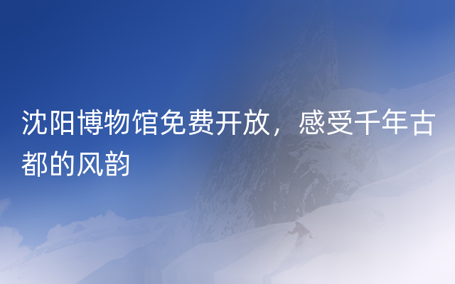 沈阳博物馆免费开放，感受千年古都的风韵