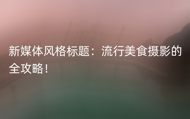 新媒体风格标题：流行美食摄影的全攻略！