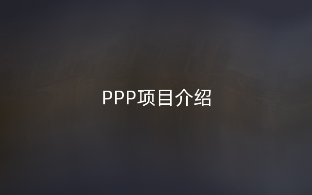 PPP项目介绍