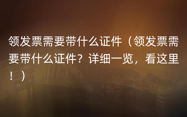 领发票需要带什么证件（领发票需要带什么证件？详细一览，看这里！）