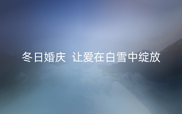 冬日婚庆  让爱在白雪中绽放