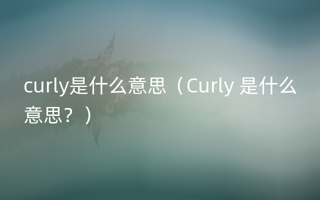 curly是什么意思（Curly 是什么意思？）