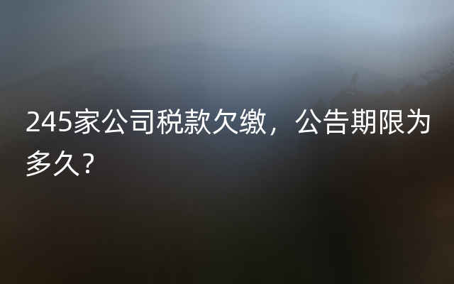 245家公司税款欠缴，公告期限为多久？