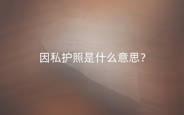 因私护照是什么意思？