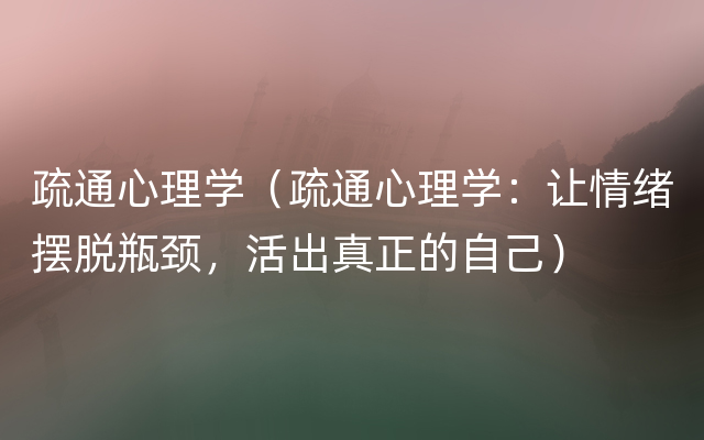 疏通心理学（疏通心理学：让情绪摆脱瓶颈，活出真正的自己）