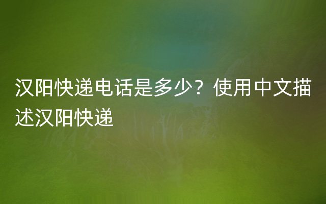 汉阳快递电话是多少？使用中文描述汉阳快递