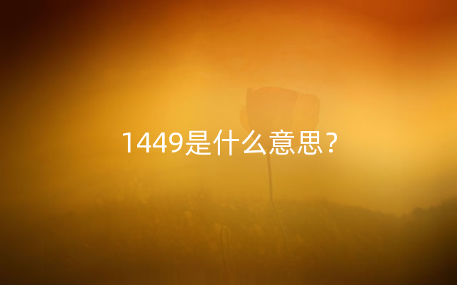 1449是什么意思？