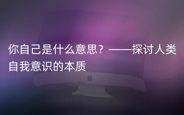 你自己是什么意思？——探讨人类自我意识的本质