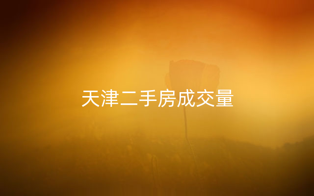 天津二手房成交量