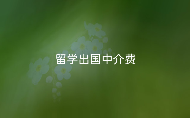 留学出国中介费