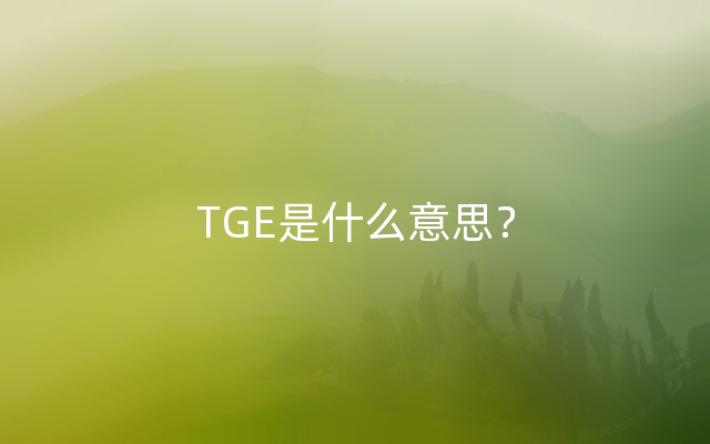 TGE是什么意思？