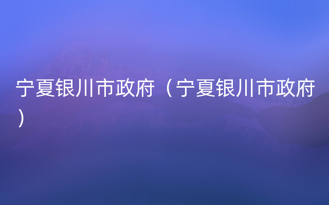 宁夏银川市政府（宁夏银川市政府）