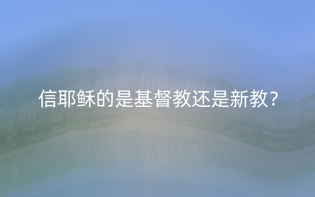 信耶稣的是基督教还是新教？