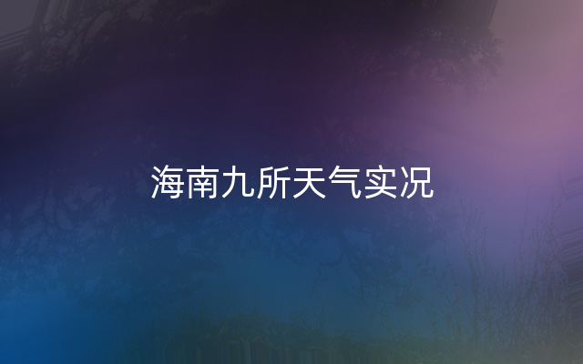 海南九所天气实况