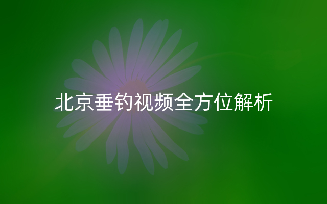 北京垂钓视频全方位解析