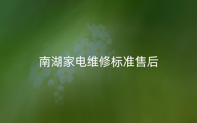 南湖家电维修标准售后