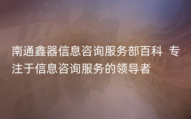 南通鑫器信息咨询服务部百科  专注于信息咨询服务的领导者