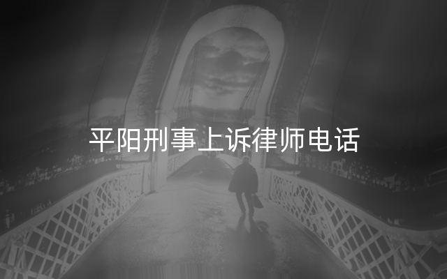 平阳刑事上诉律师电话