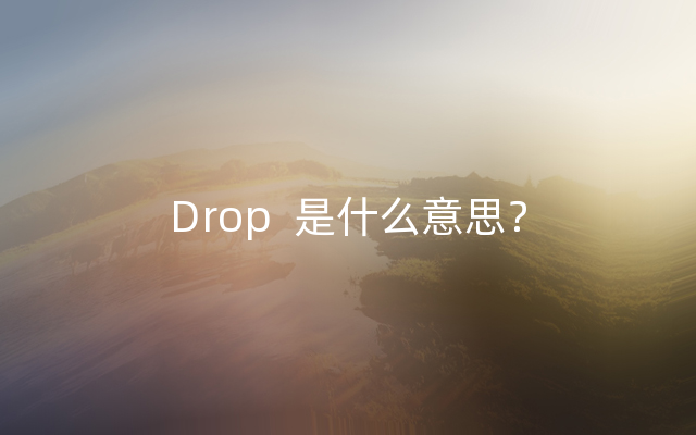 Drop  是什么意思？