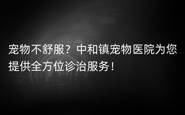 宠物不舒服？中和镇宠物医院为您提供全方位诊治服务！