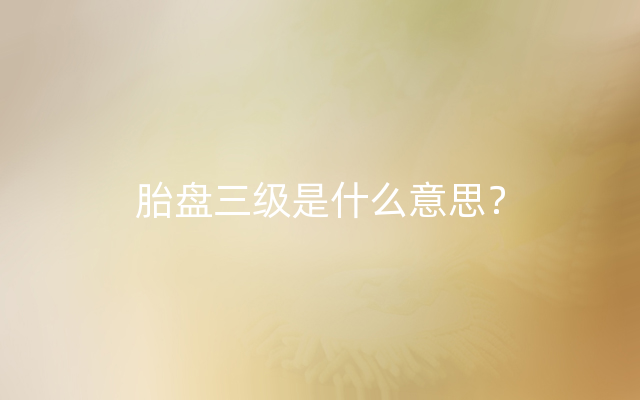 胎盘三级是什么意思？