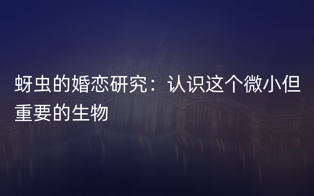 蚜虫的婚恋研究：认识这个微小但重要的生物