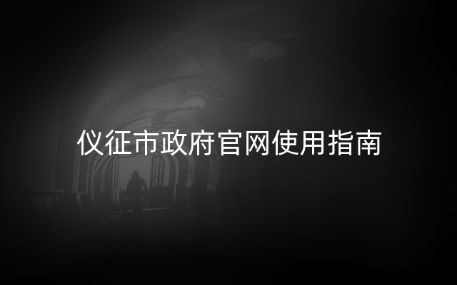 仪征市政府官网使用指南