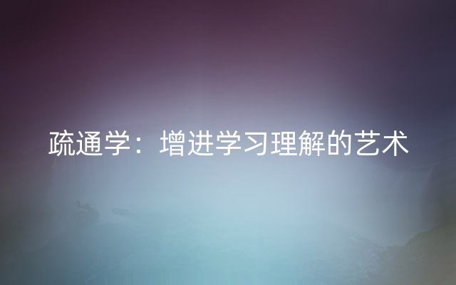 疏通学：增进学习理解的艺术