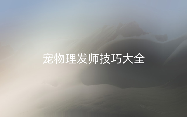 宠物理发师技巧大全