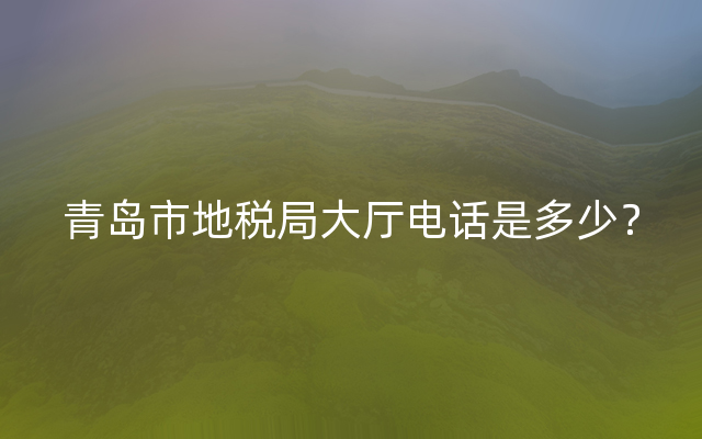 青岛市地税局大厅电话是多少？